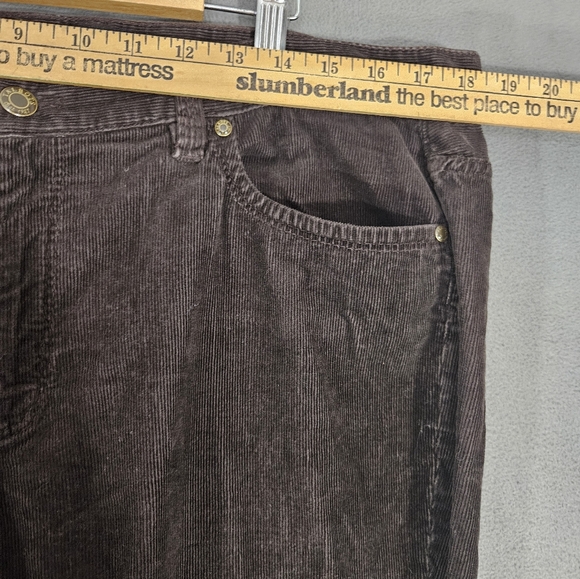 Talbots Plus Petite 16W Corduroy Signature Bootcut Pants Stretch Chocolate Brown - Picture 3 of 8